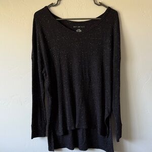 American Eagle Outfitters Black Textured Long Sleeve